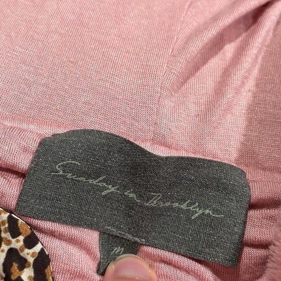 Anthropologie Sunday in Brooklyn Kelyn Pink Leopard Fleece Pullover Jacket - Picture 3 of 12